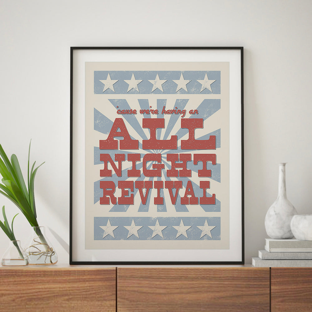 Revival | Zach Bryan - Americana Song Lyrics Wall Art Print