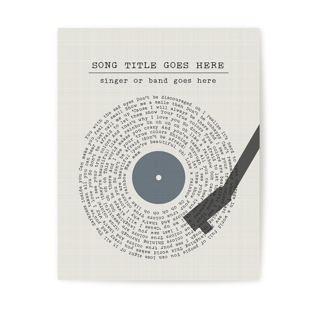 Custom Vinyl Record Song Lyrics Art Print