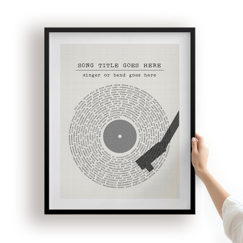Custom Vinyl Record Song Lyrics Art Print