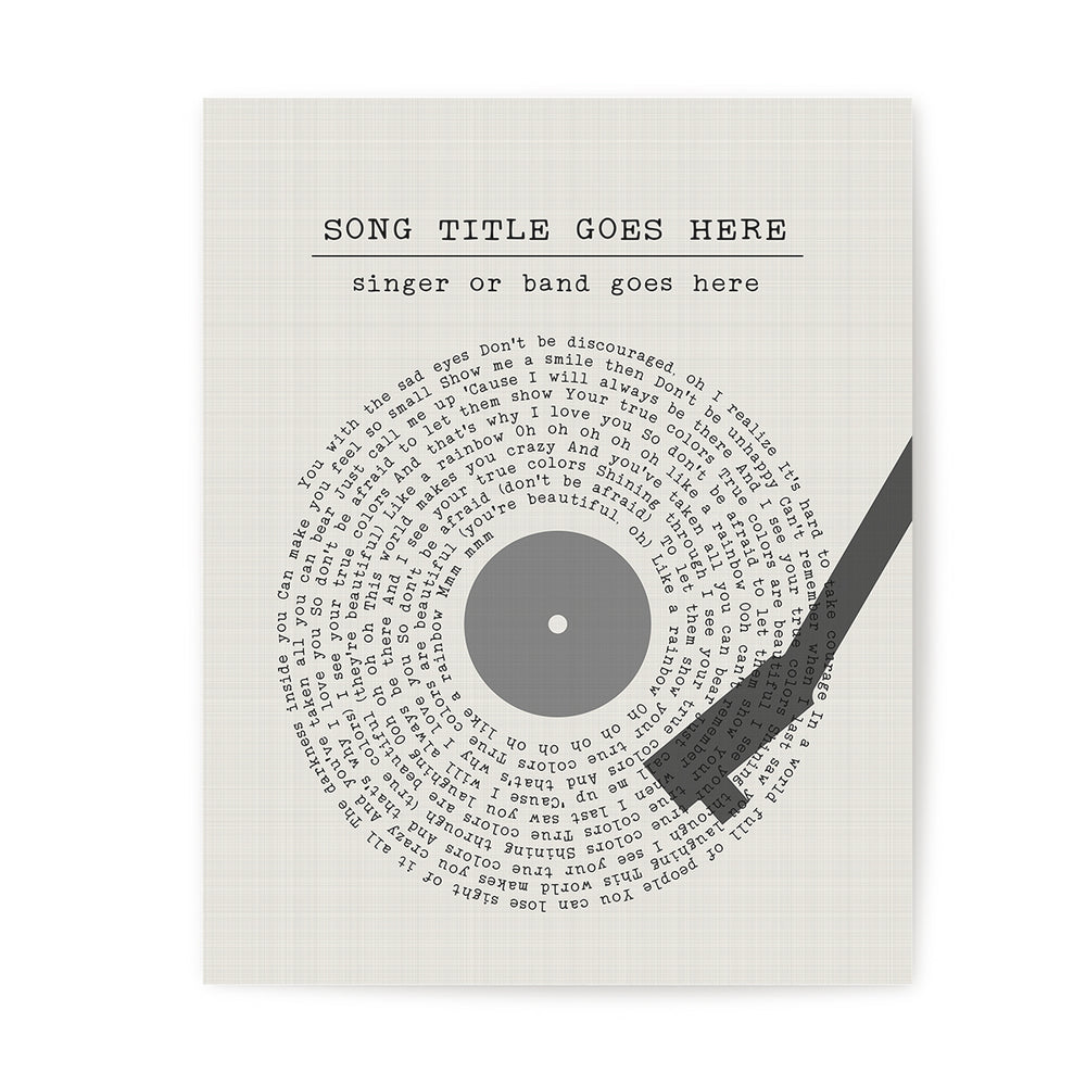 Custom Vinyl Record Song Lyrics Art Print