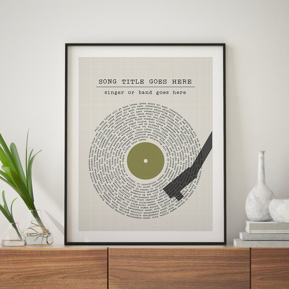 Custom Vinyl Record Song Lyrics Art Print