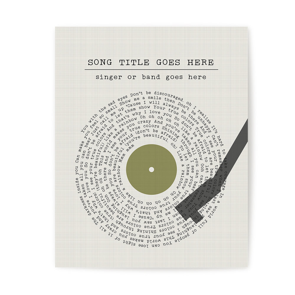 Custom Vinyl Record Song Lyrics Art Print