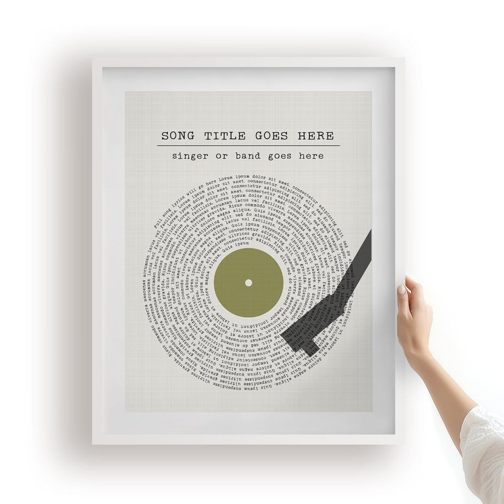 Custom Vinyl Record Song Lyrics Art Print