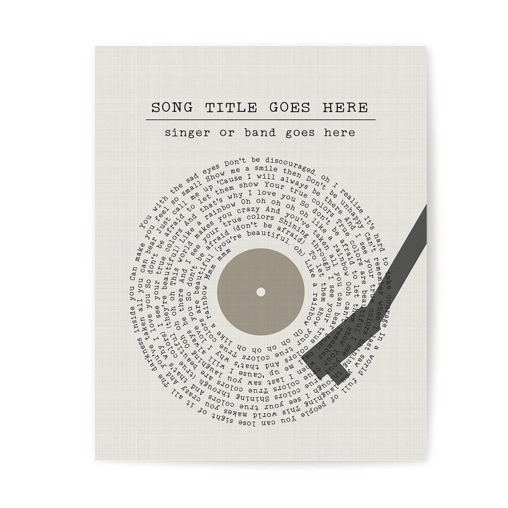Custom Vinyl Record Song Lyrics Art Print