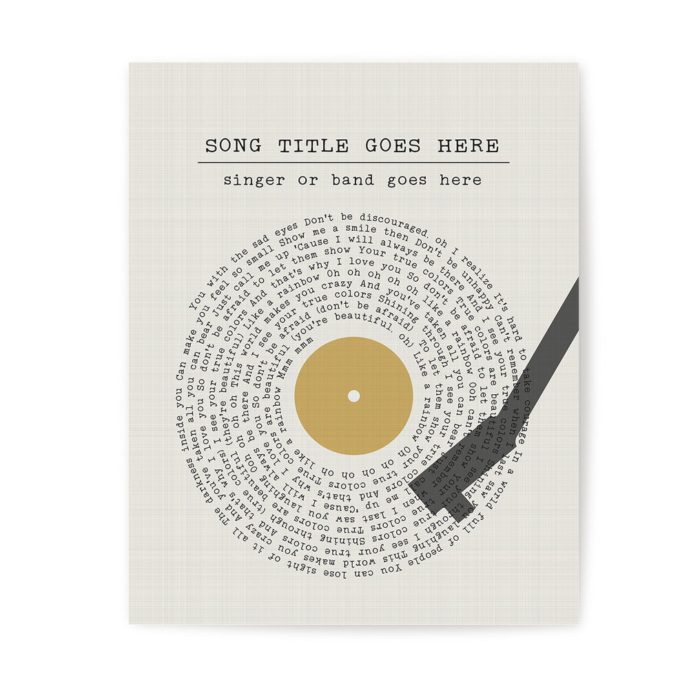 Custom Vinyl Record Song Lyrics Art Print