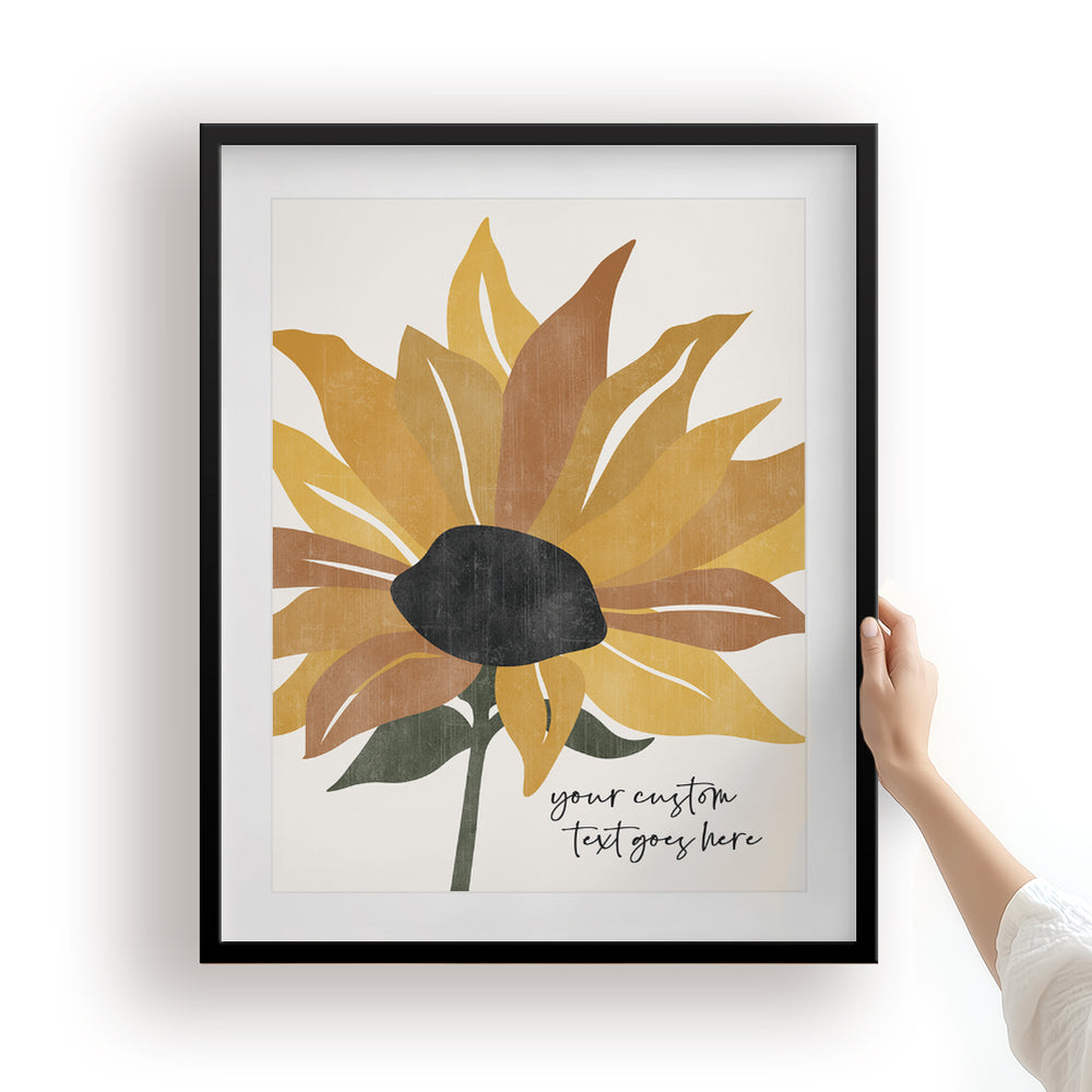 Custom Quote Sunflower Art Print