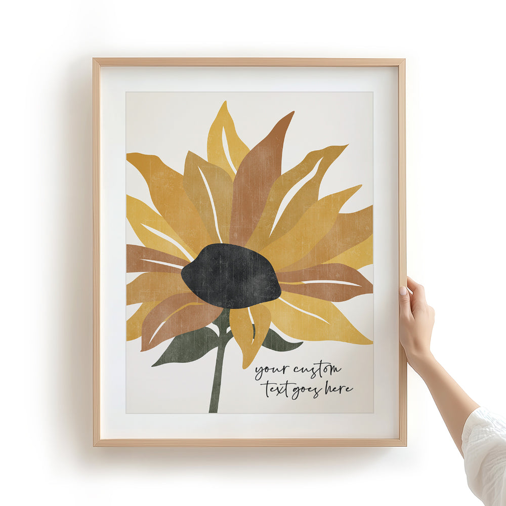 Custom Quote Sunflower Art Print