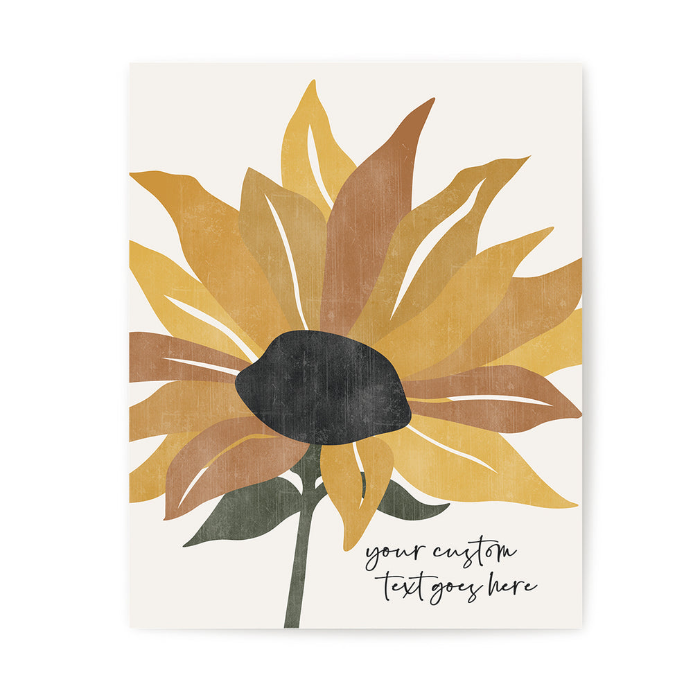 Custom Quote Sunflower Art Print
