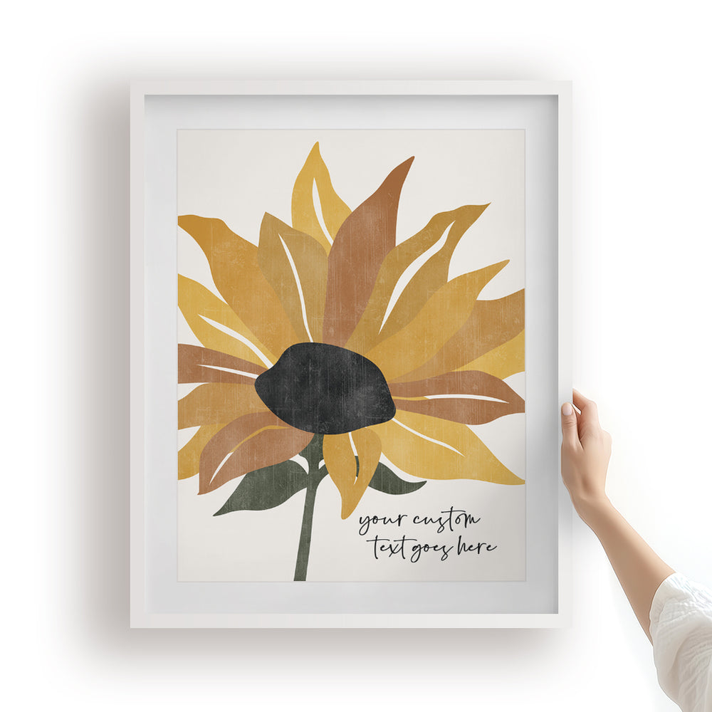 Custom Quote Sunflower Art Print