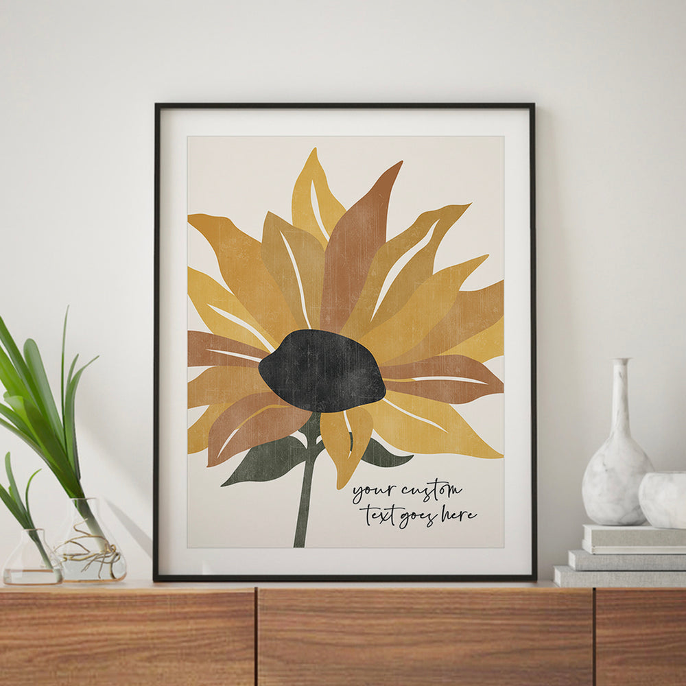 Custom Quote Sunflower Art Print