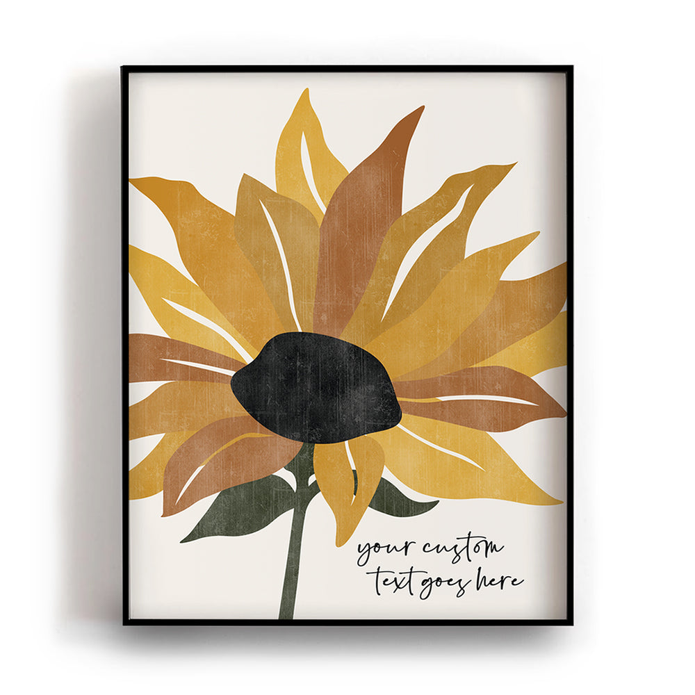 Custom Quote Sunflower Art Print