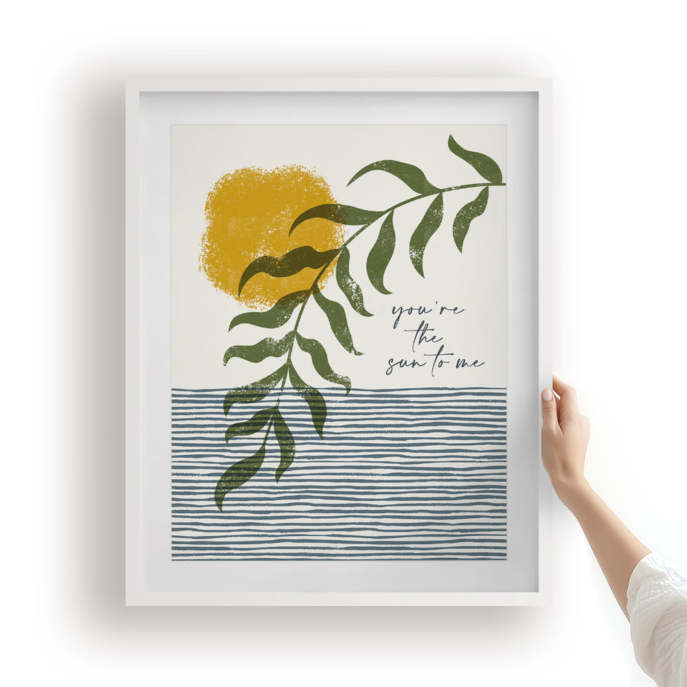 Sun To Me | Zach Bryan - Boho Coastal Song Lyrics Wall Art Print