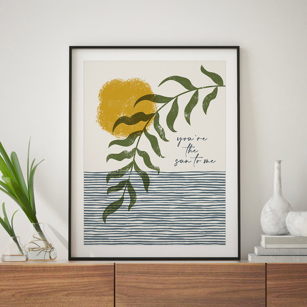 Sun To Me | Zach Bryan - Boho Coastal Song Lyrics Wall Art Print