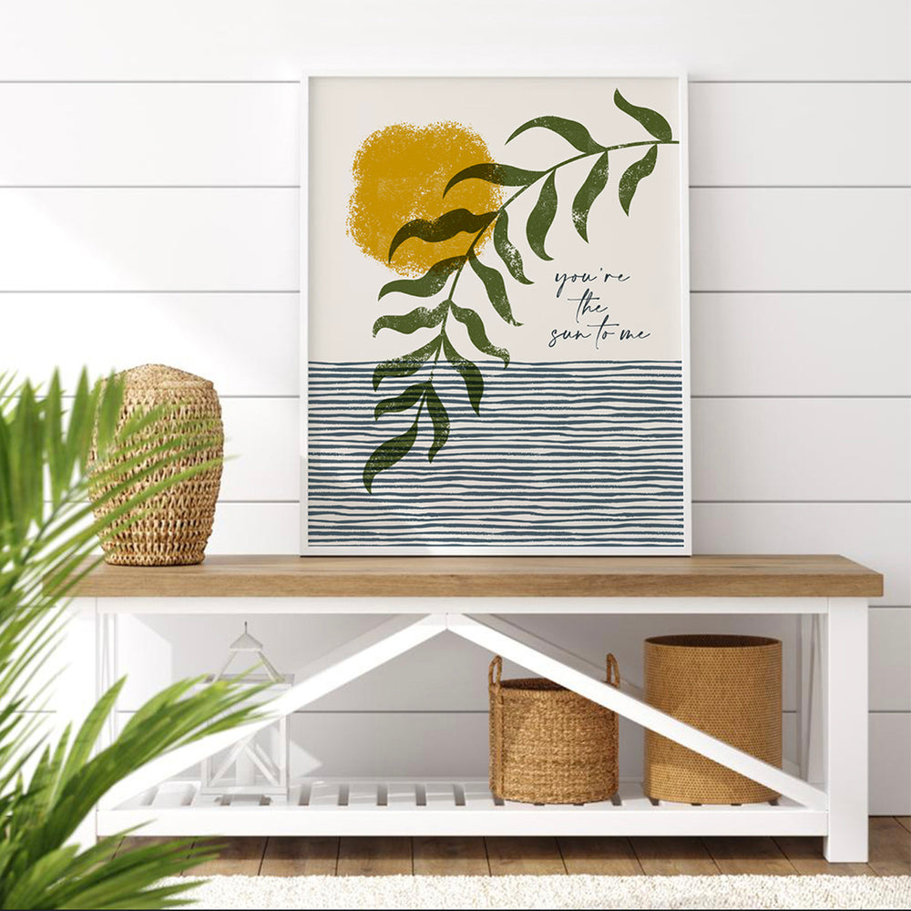 Sun To Me | Zach Bryan - Boho Coastal Song Lyrics Wall Art Print
