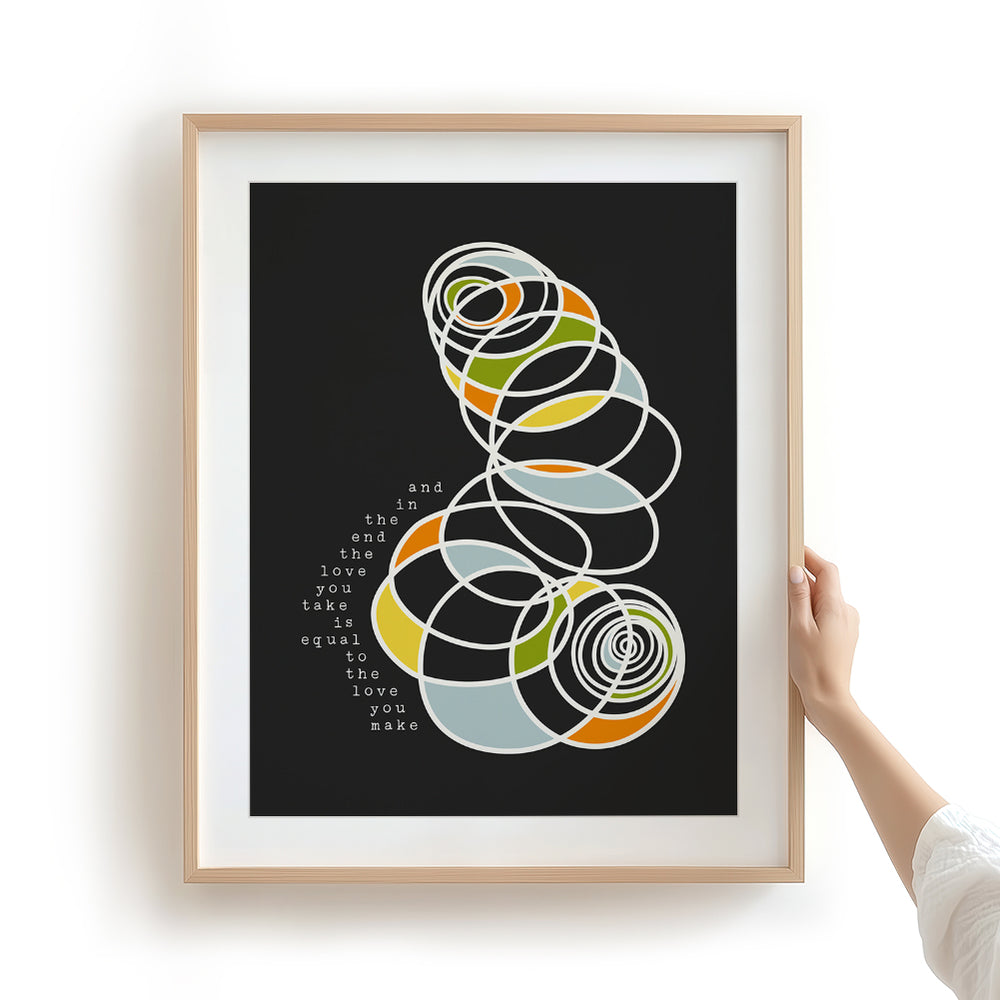 The End | The Beatles - Song Lyrics Abstract Art Print