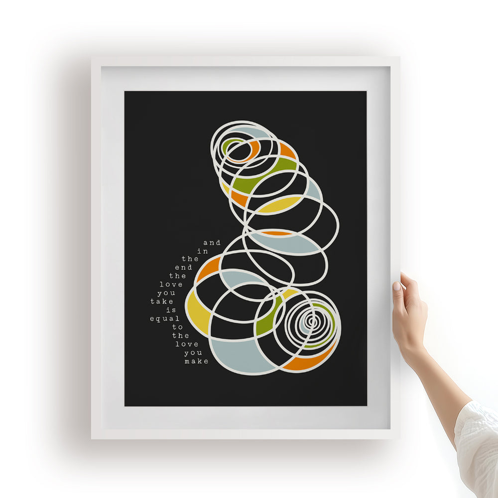 The End | The Beatles - Song Lyrics Abstract Art Print