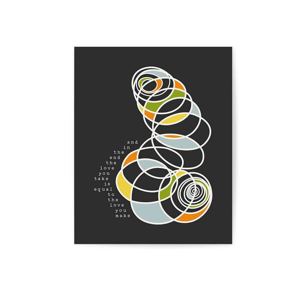 The End | The Beatles - Song Lyrics Abstract Art Print