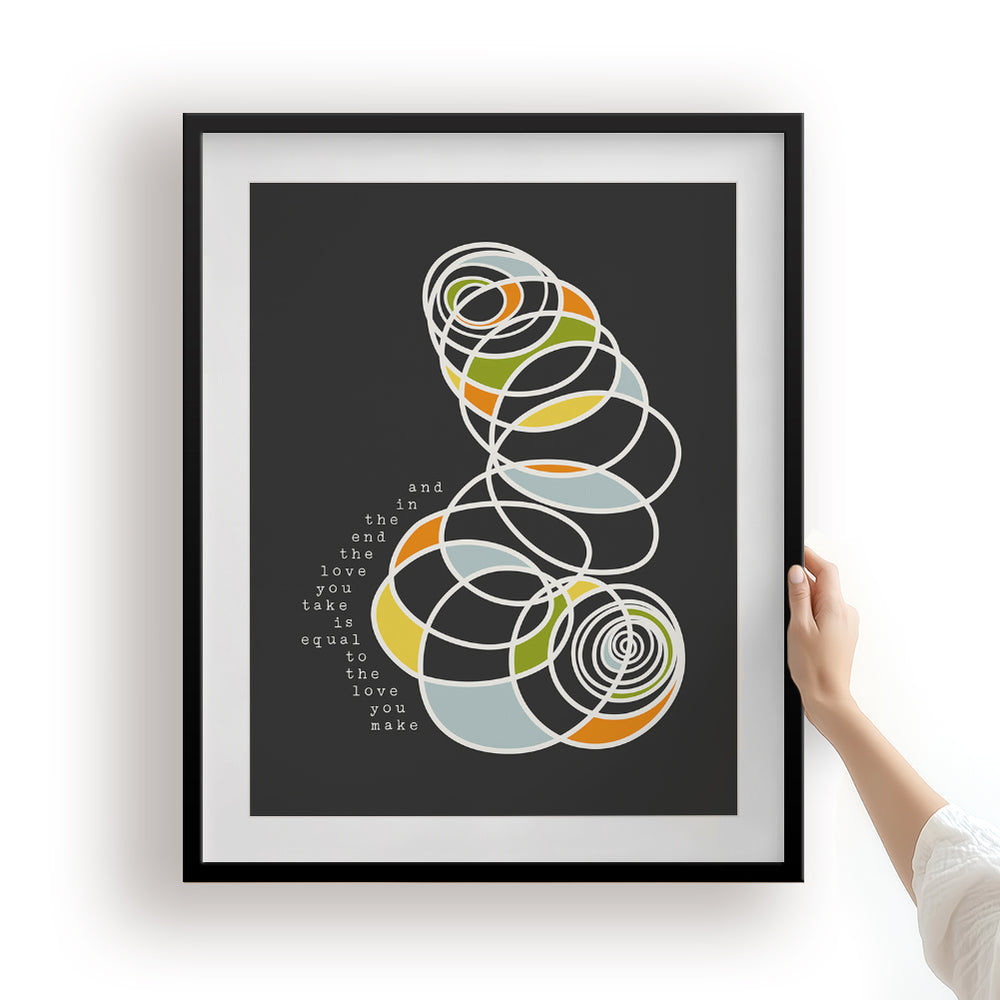 The End | The Beatles - Song Lyrics Abstract Art Print