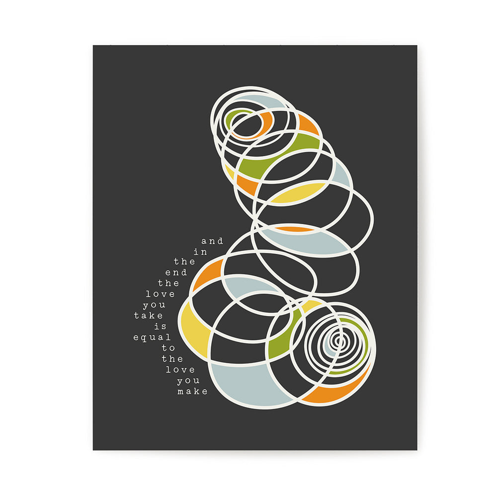 The End | The Beatles - Song Lyrics Abstract Art Print