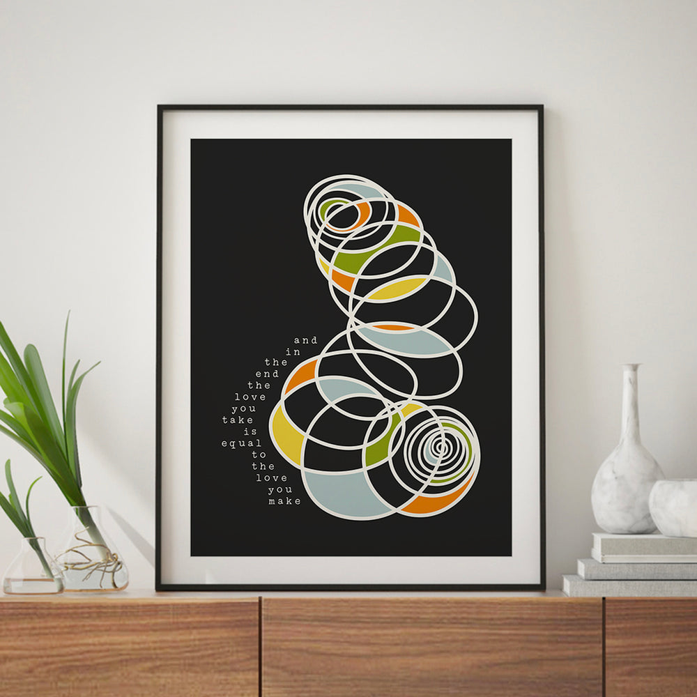 The End | The Beatles - Song Lyrics Abstract Art Print
