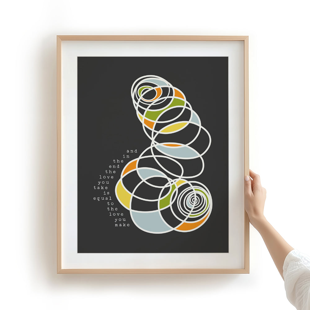 The End | The Beatles - Song Lyrics Abstract Art Print