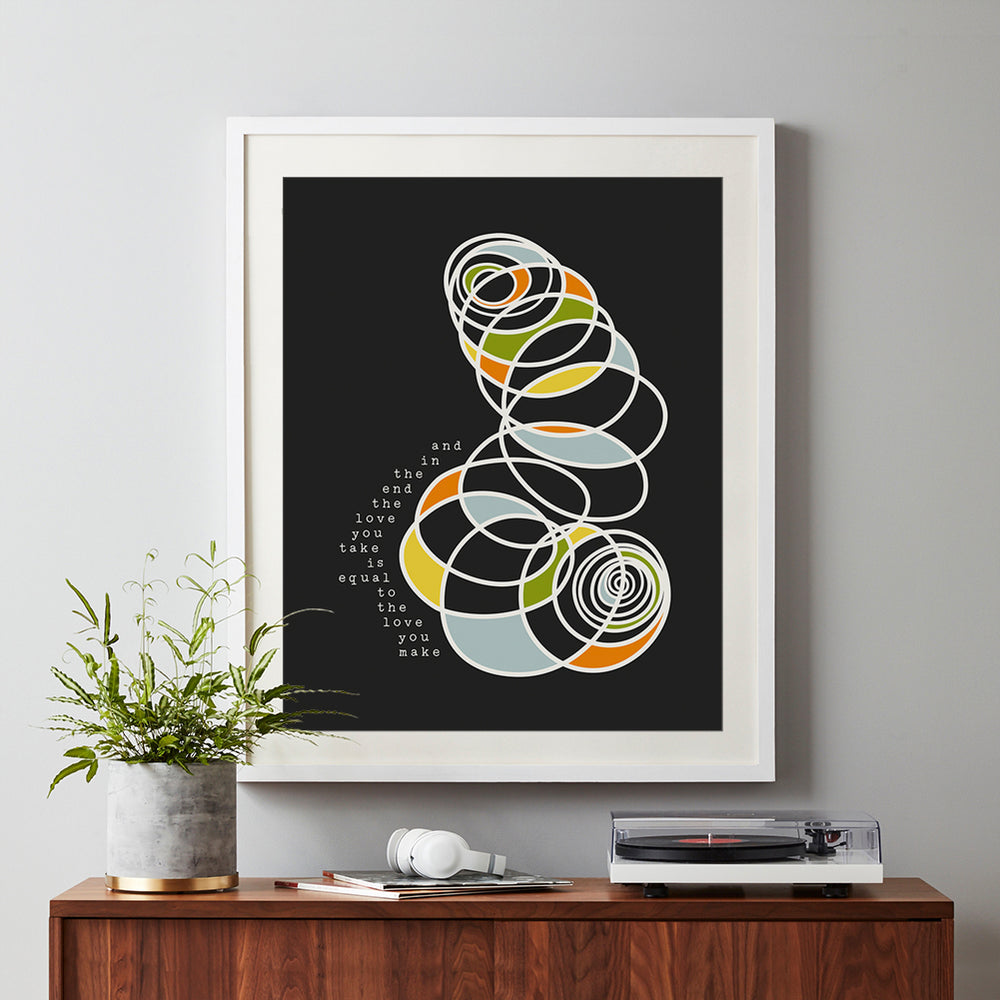 The End | The Beatles - Song Lyrics Abstract Art Print