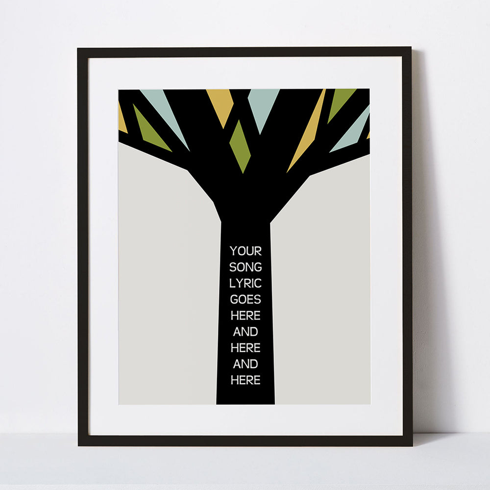custom mid century modern song lyric wall art print