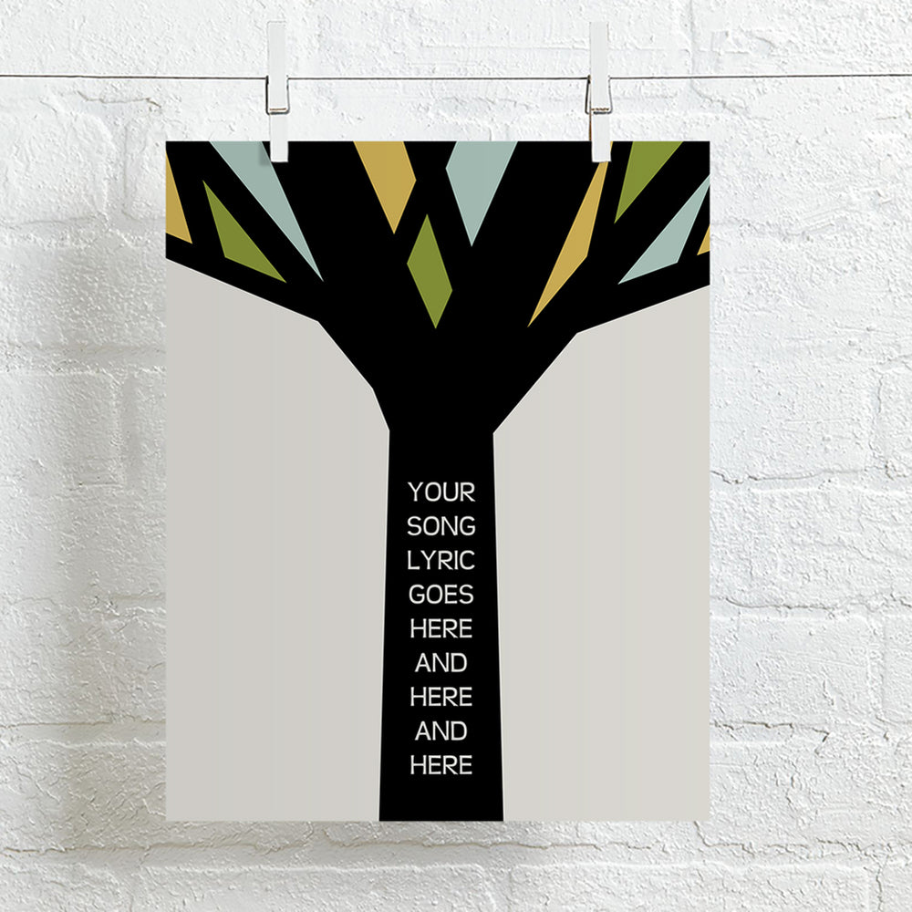 Custom Tree Song Lyric Art Print or Canvas Wrap