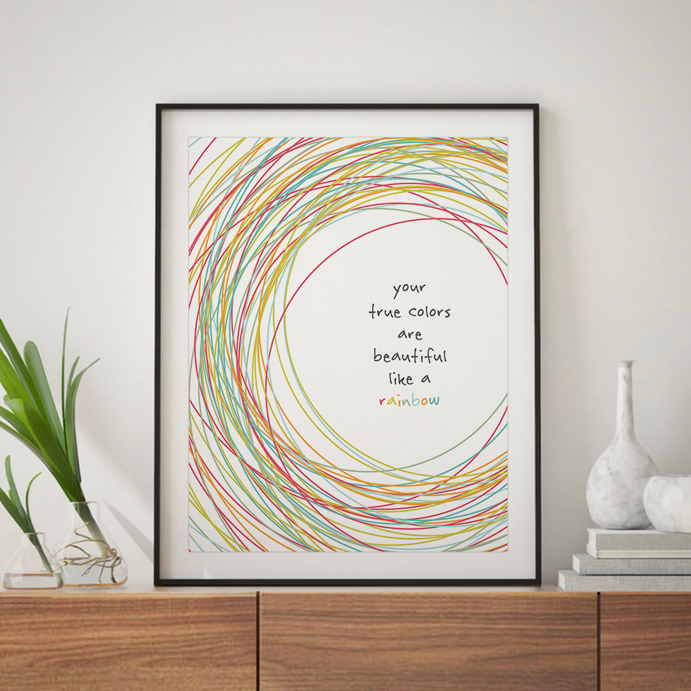 True Colors | Cyndi Lauper - Song Lyric Wall Art Music Poster