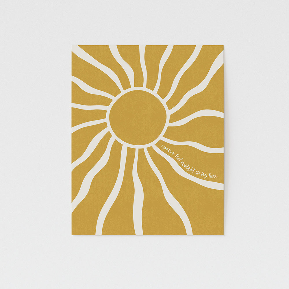 I wanna feel sunlight on my face song lyric art print