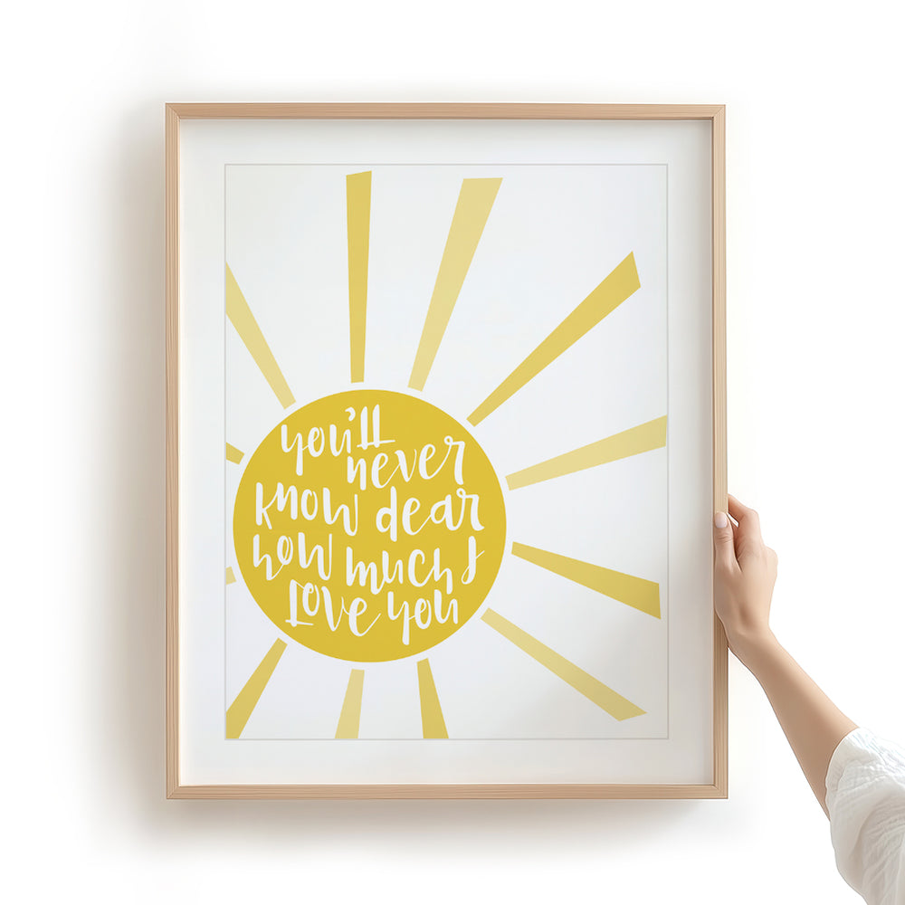 You Are My Sunshine song lyric wall art music poster