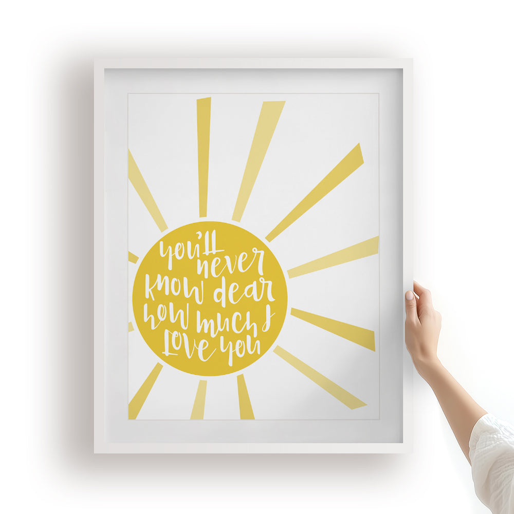You Are My Sunshine song lyric wall art music poster