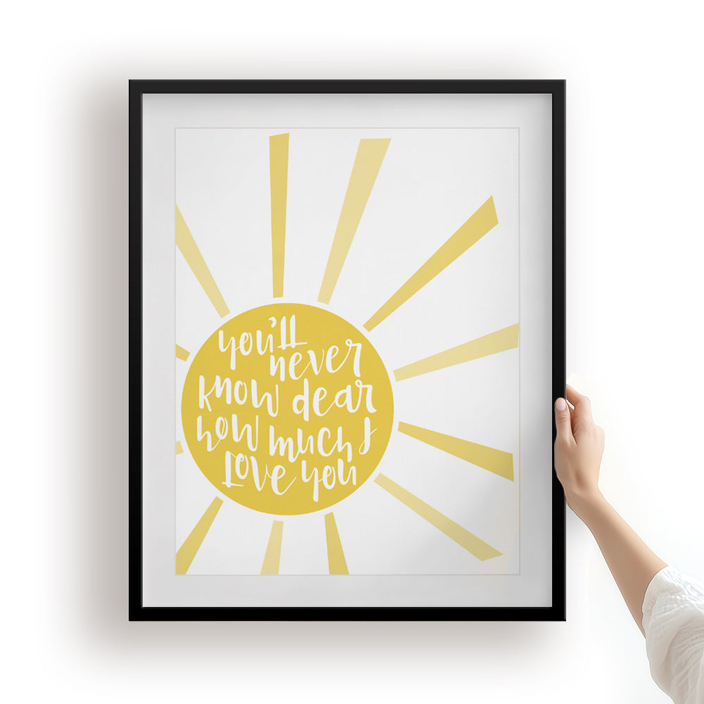 You Are My Sunshine song lyric wall art music poster