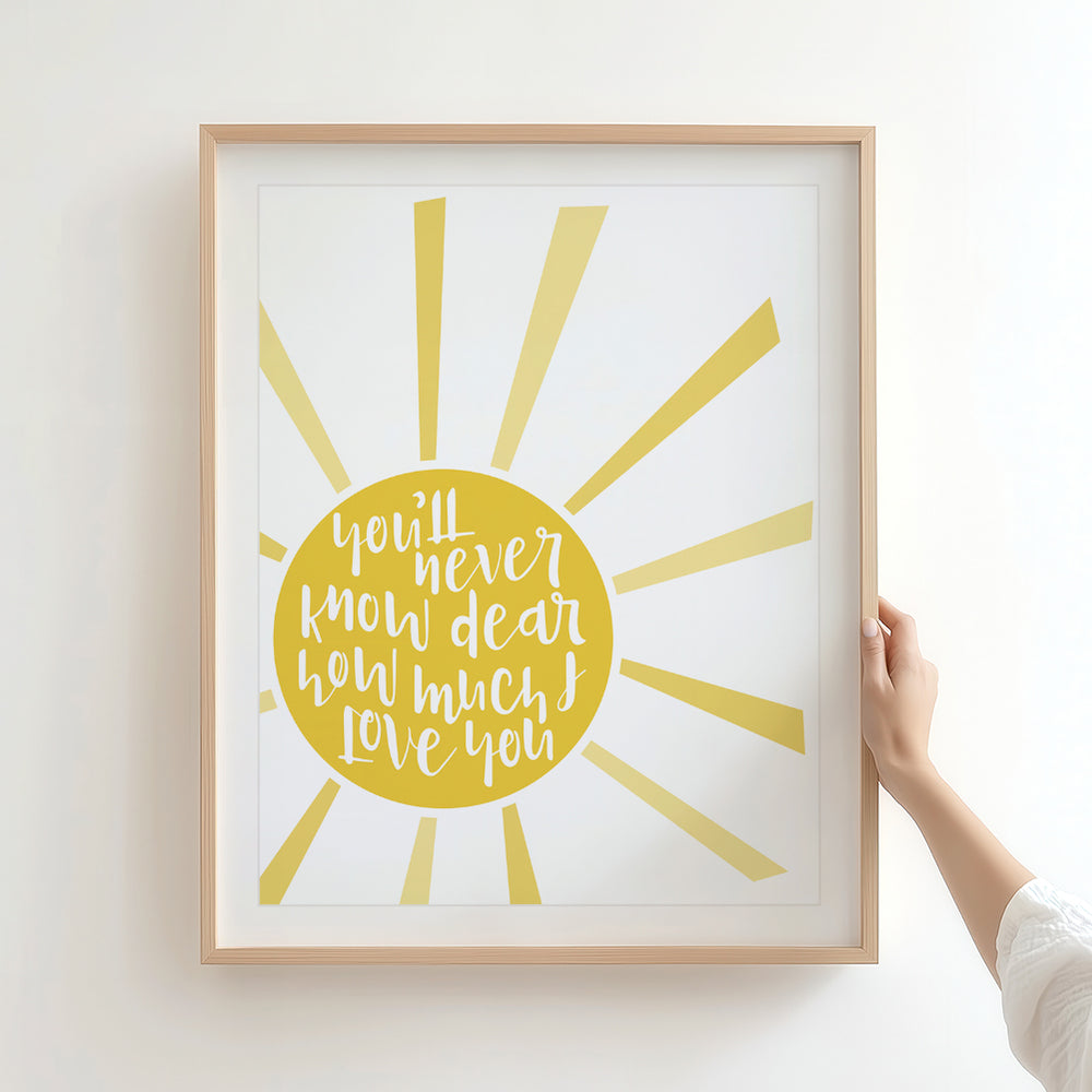 You Are My Sunshine song lyric wall art music poster