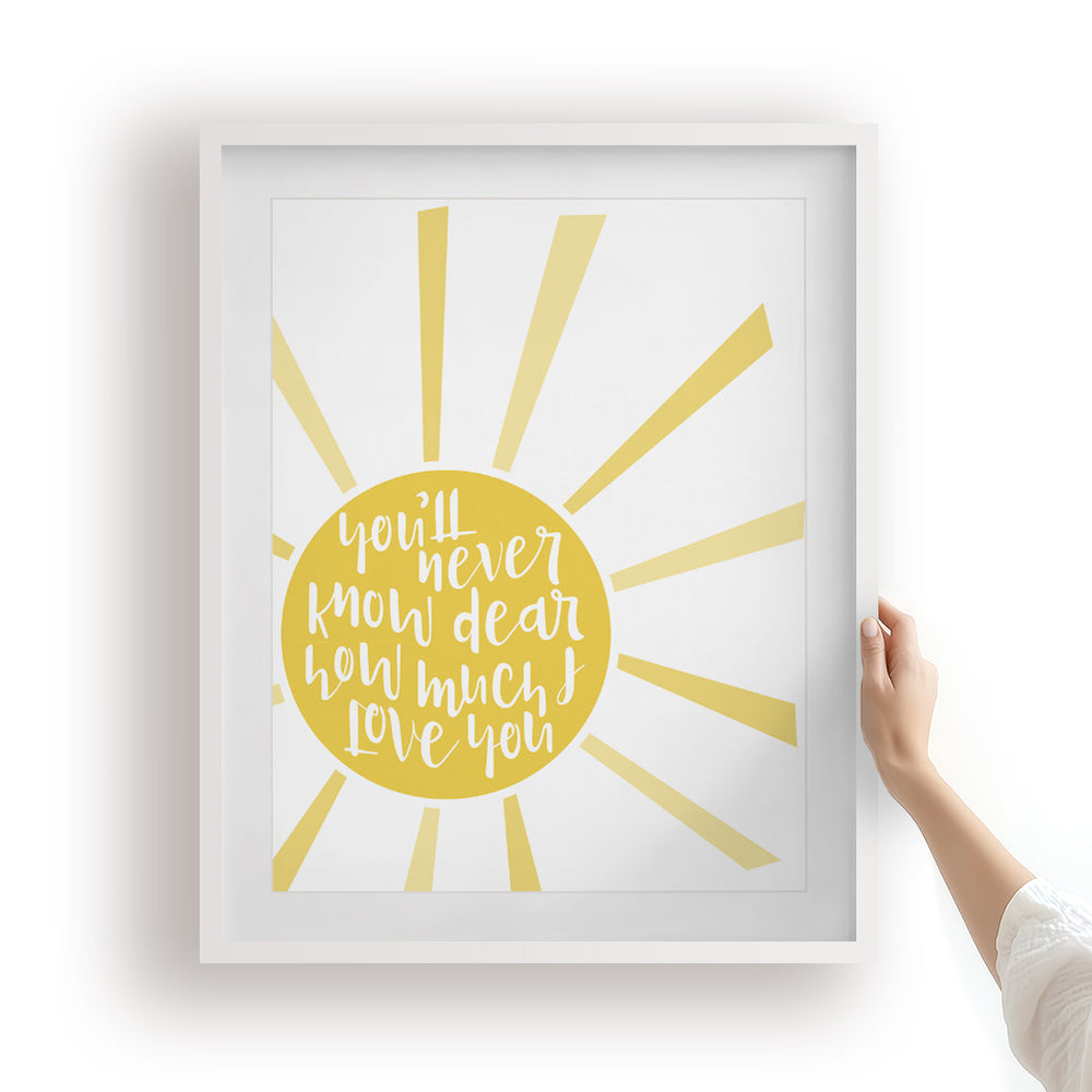 You Are My Sunshine song lyric wall art music poster