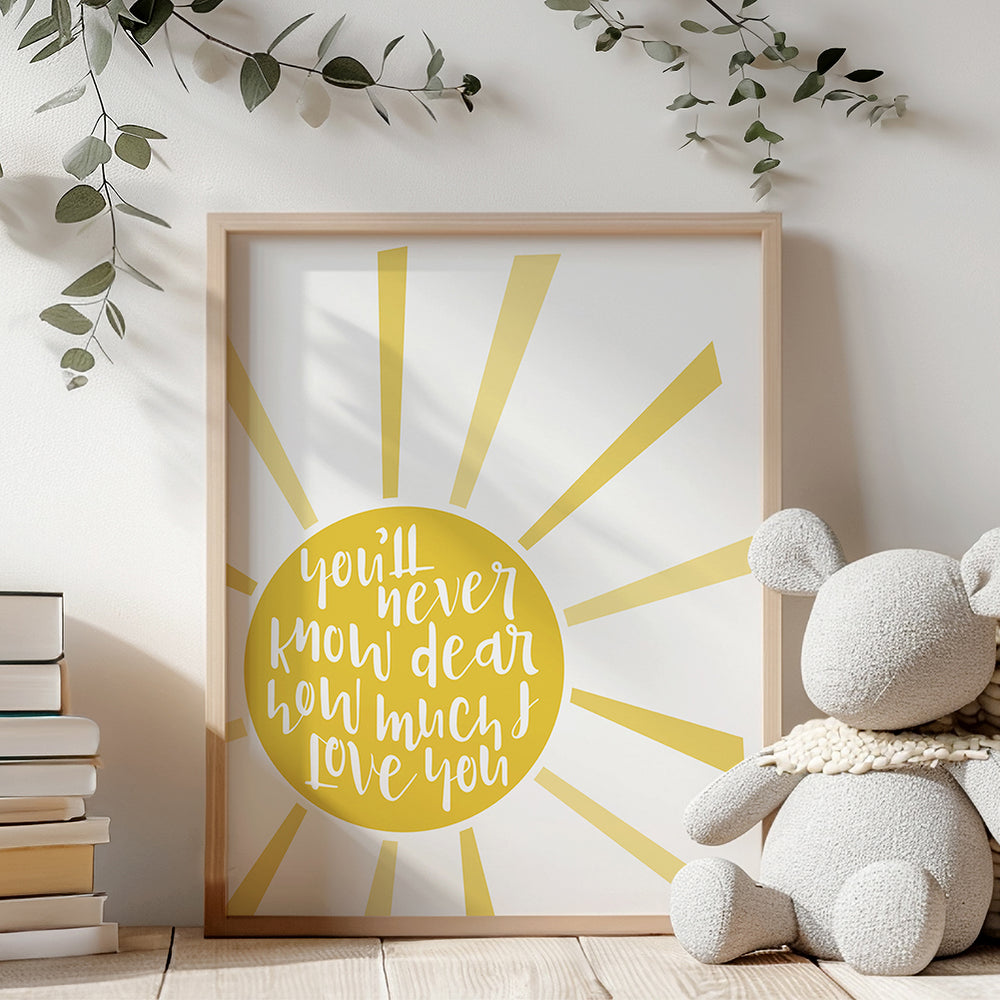 You Are My Sunshine song lyric wall art music poster