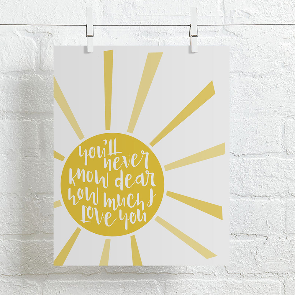 You Are My Sunshine song lyric wall art music poster