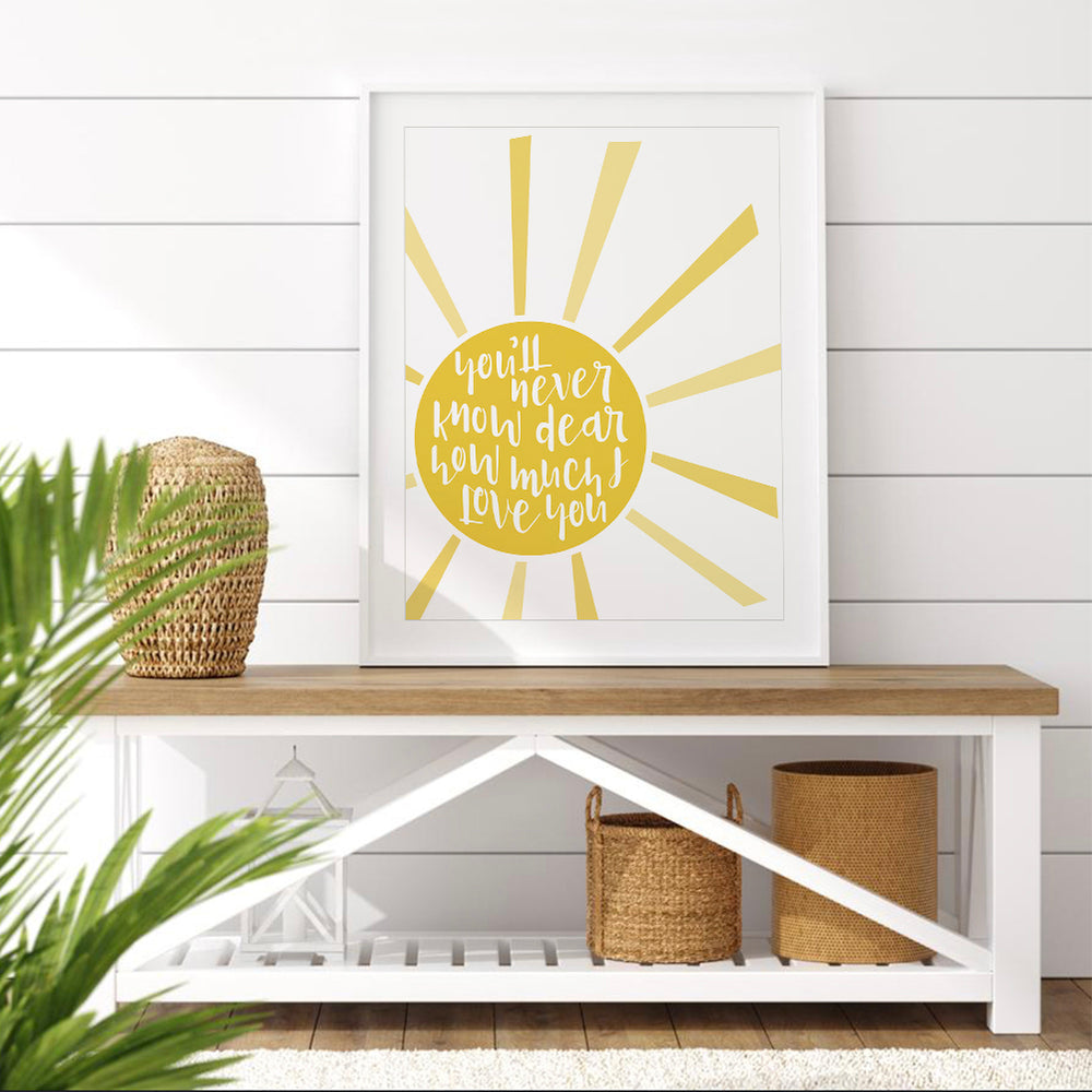 You Are My Sunshine song lyric wall art music poster