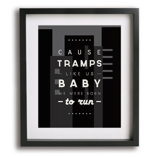 Born to Run by Bruce Springsteen song lyric art print